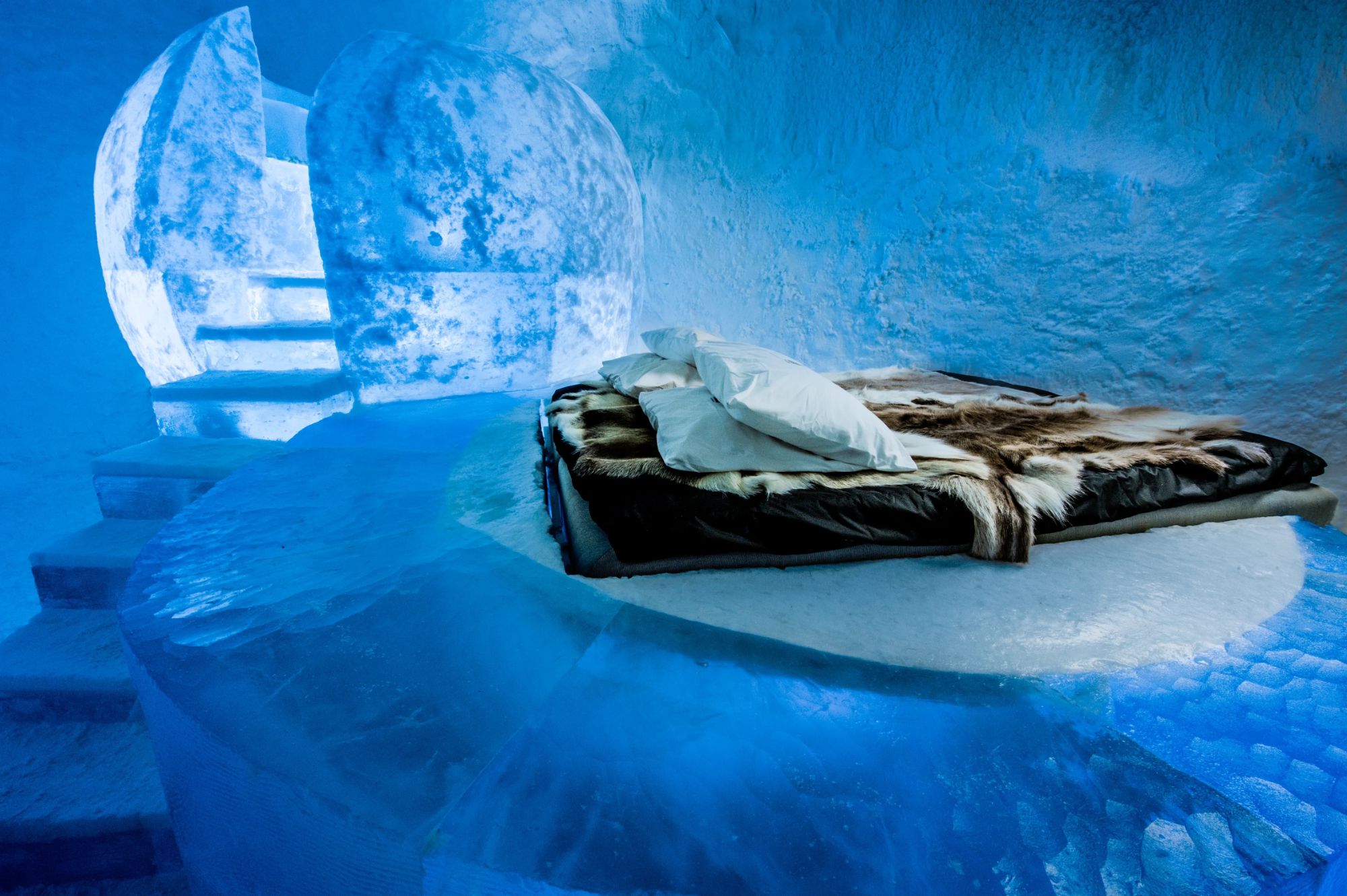 Suíte de gelo do Ice Hotel de Kiruna, Suécia